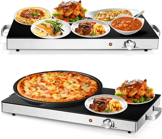 Versatile Electric Food Warmer Set - 22"x15" Adjustable Temperature Buffet Trays for Perfectly Heated Dishes at Parties and Events